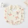 Ruffle Baby Drool Bibs: Pure Cotton Printed Lace Bibs