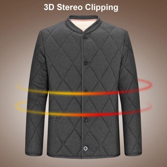 Autumn Winter Solid Color Cotton Jacket Stand Collar Long Sleeve Quilted Padded Thickened