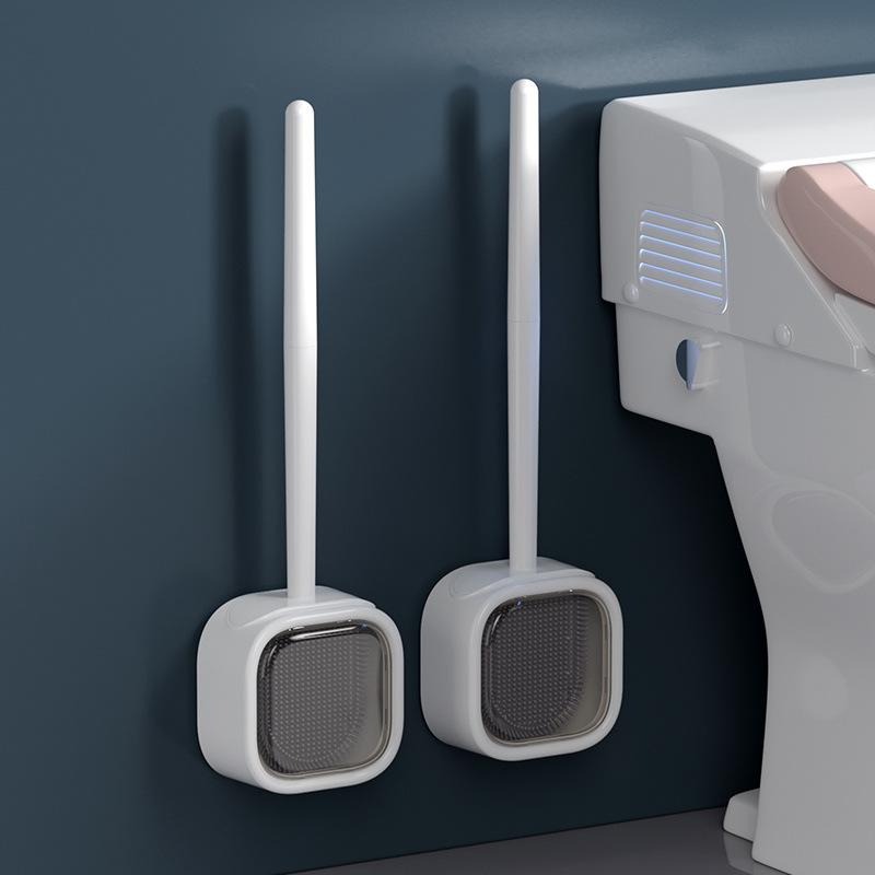 No Blind Spots Toilet Brush, Household Bathroom Wall Mounted Set, Toilet Washing Brush, Magic Tool for Cleaning Silicone Toilet Brush