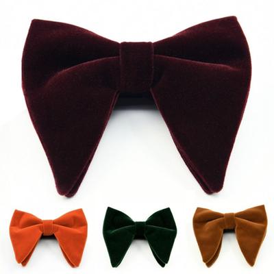 High Quality Oversized Bow Tie Solid Color Bowtie Adjustable Necktie Velvet Men Big Bow Tie Wedding Party Tuxedo