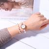 "Fashion Pearl Bracelet Watch Analog Display 3ATM Waterproof Stainless Steel Bangle Rose Gold Women's Accessories"