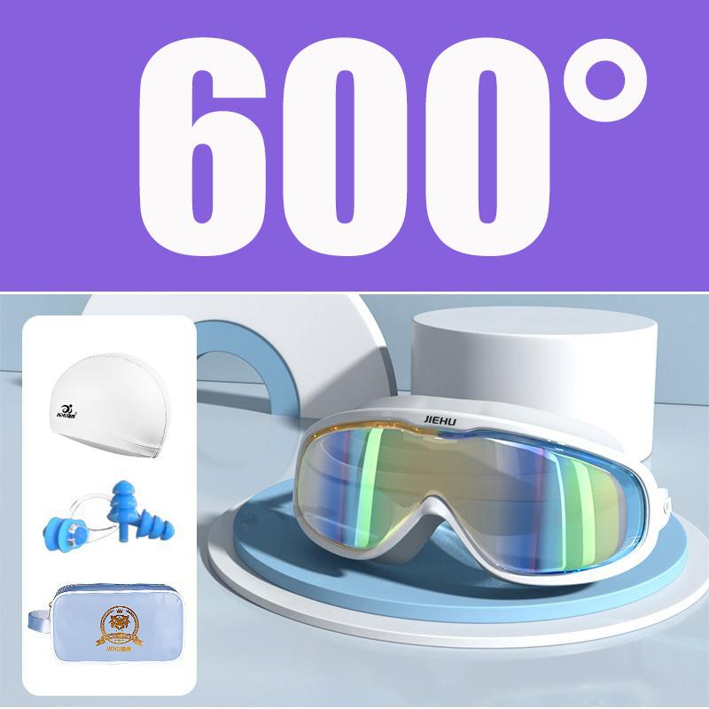 Myopie-Verschreibung -1,5 ~ -8,0 Grad Wasserdichte Anti-Beschlag-Silikon-Schwimmbrille mit Ohrstöpseln