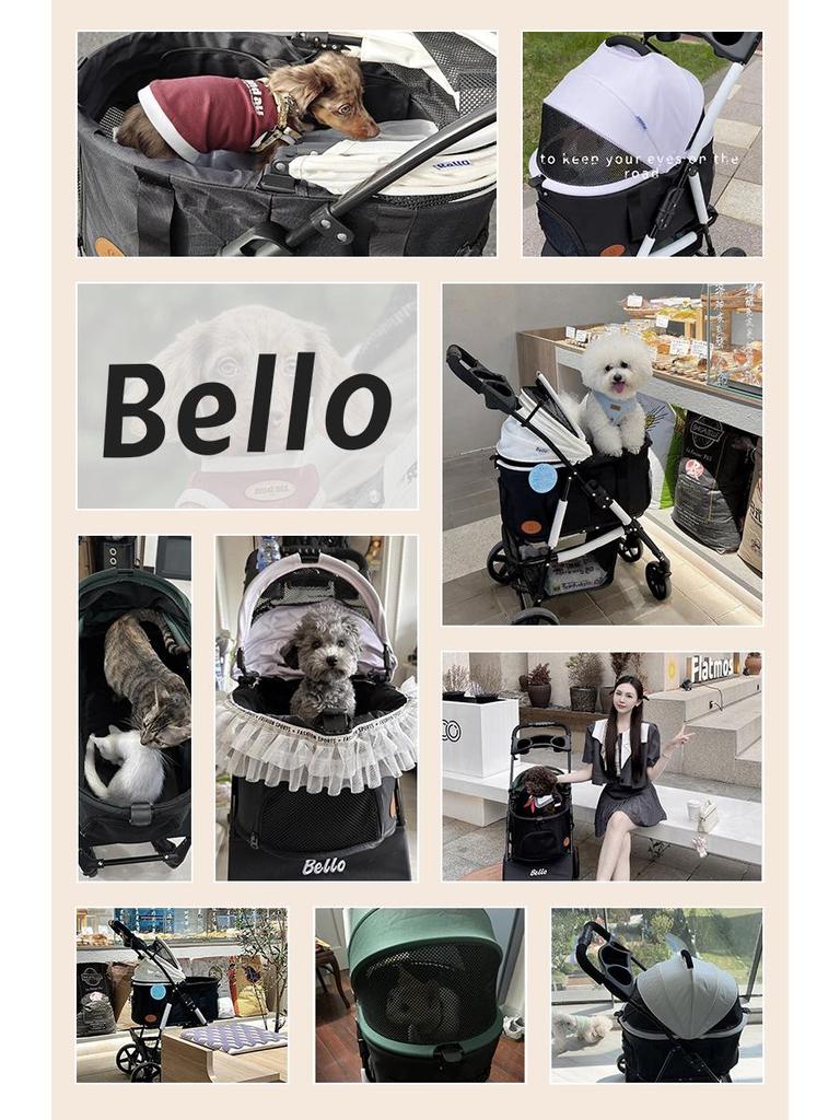 Bello Leichter Faltbarer Haustierwagen für Kleine Hunde und Katzen