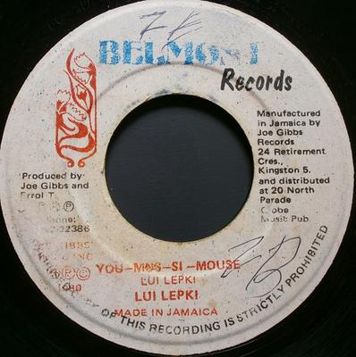 Disque 7 pouces LOUIE LEPKIE JOE GIBBS THE PROF YouMusSiMouse Country Girl NONE Belmont Records 1980 Jamaïque Reggae Ska Dub Occasion
