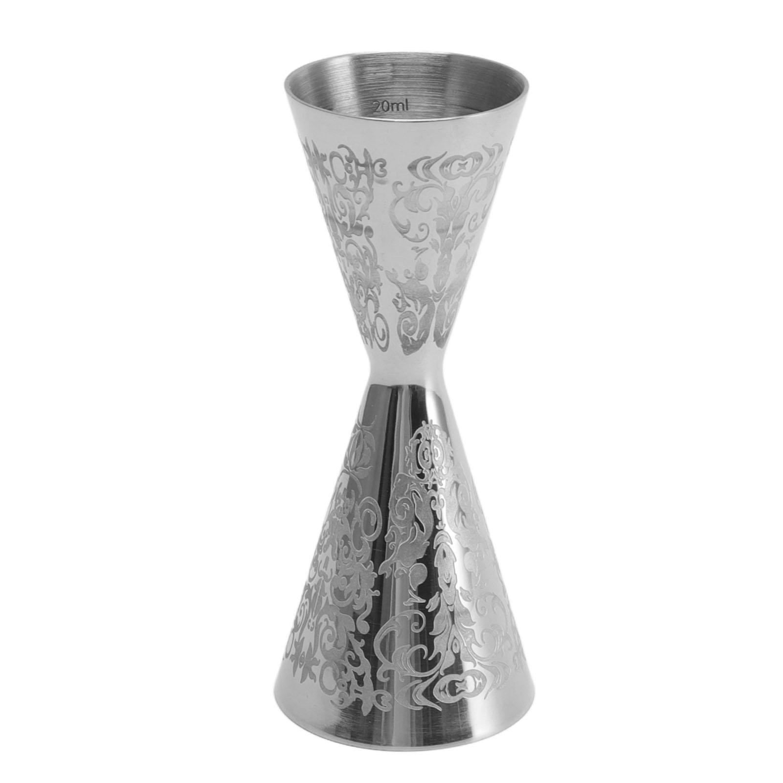 

Double Head Cocktail Jigger Integrated Bartending Measuring Cup Engraved Stainless Steel Measuring Jigger for Home Bar