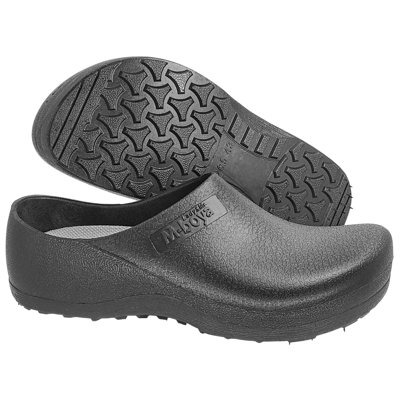 

Поварская обувь Hazako для мужчин и женщин, Черная, Кухонные сабо, Нескользящая, Водонепроницаемая, Рабочая обувь из ПВХ смолы, S-076 [Черный, Размер 36, 23.0 см]