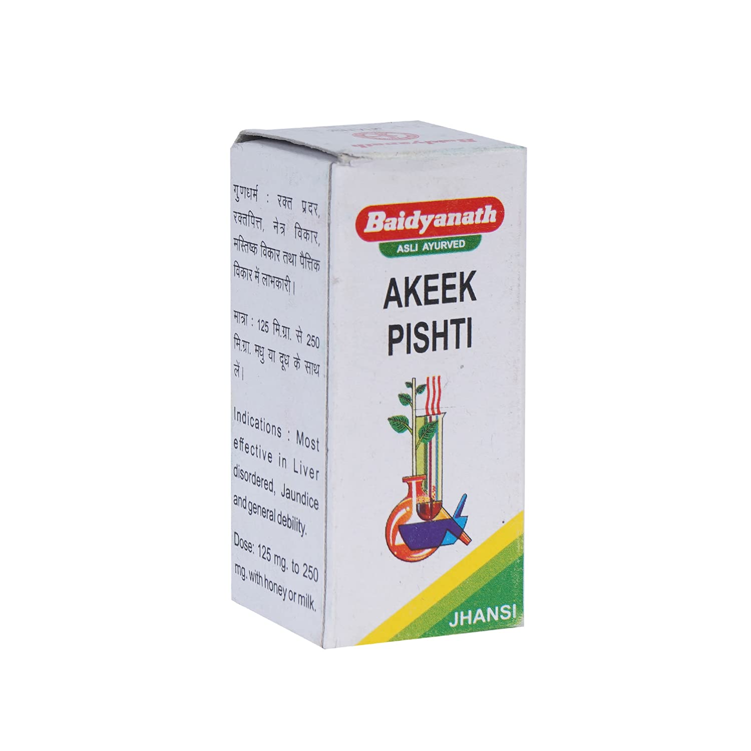 

Baidyanath Jhansi Akeek Pishti 10g Cooling Ayurvedic Mineral Powder for Heartburn and Eye Wellness Support