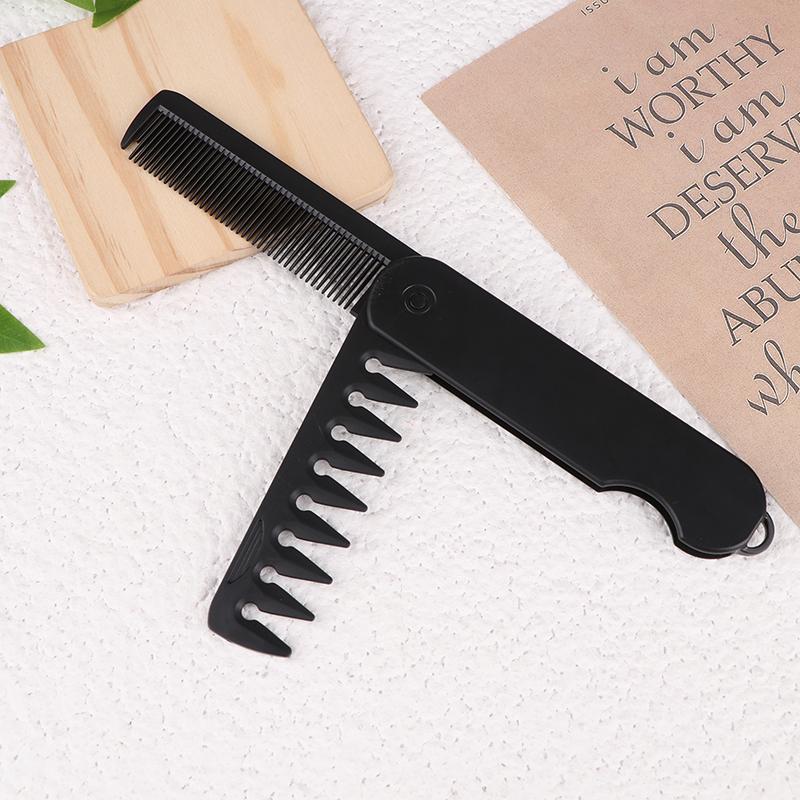 Multifuncional Pocket Folding Combs Plastic Wide Tooth Oil Head Comb Beard Combing Barber Hair Clipper Comb Salon Styling Tools