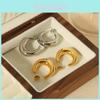 Modern Stainless Steel Geometric Earrings With Gold Plating For Women
