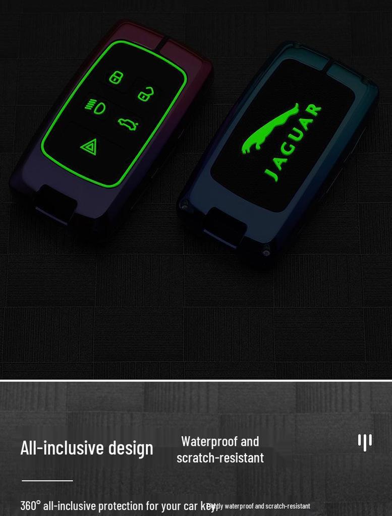 Premium Metal Protective Shell for Jaguar Key - Compatible with XFL/XEL/XJL/FPACE; High-End Men's Key Case with Buckle
