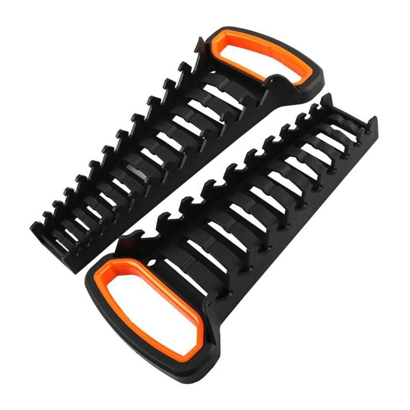 Multi Slots Ratchet Wrench Storage Rack Pliers Spanner Tool Organizers Plastic Rail Tray for Garage and Workshop Use