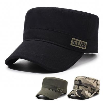 Spring And Autumn Outdoor Fishing Visor Summer Short Brim Men'S Peaked Cap Sun Protection Embroidery Middle-Aged Men'S Flat Top Hat