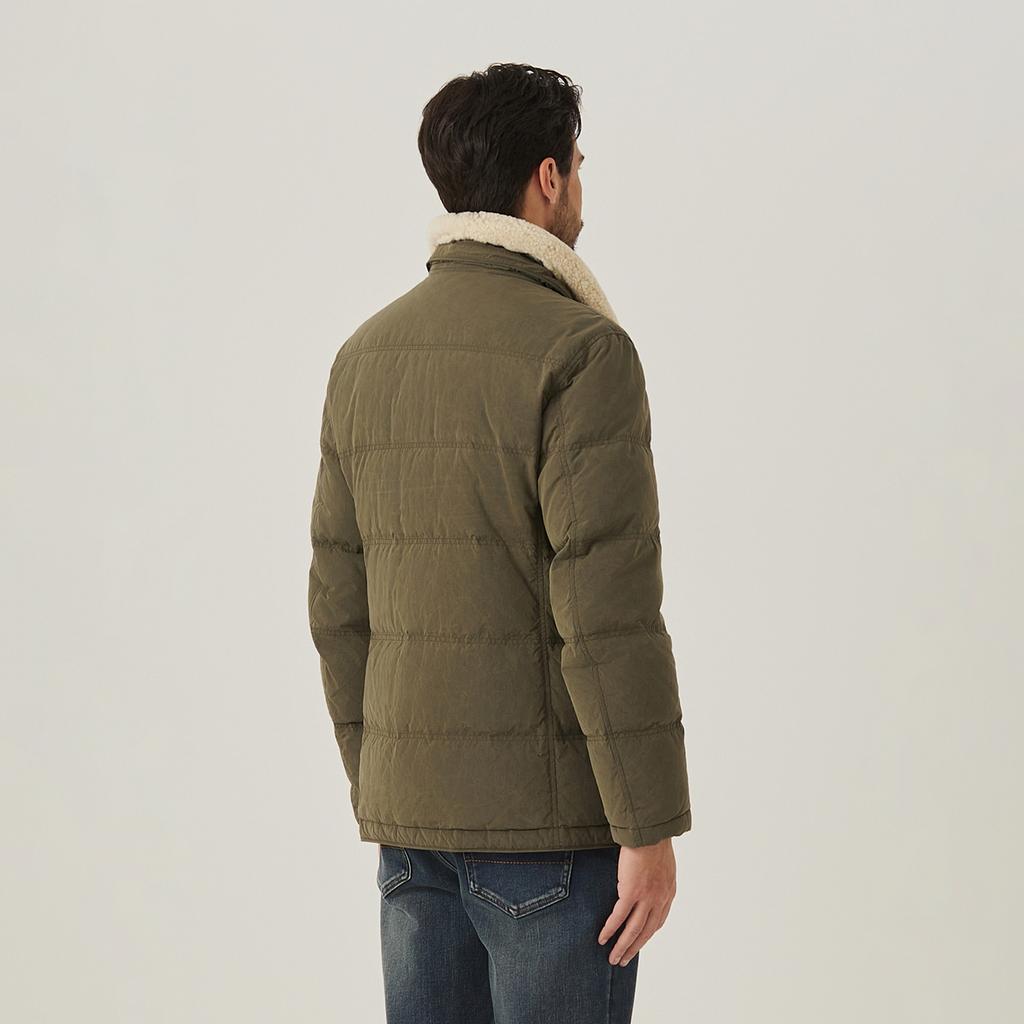 Ferraromilano Outer Quilted Waxed Wool Archive Khaki (Am0Eaj45226)