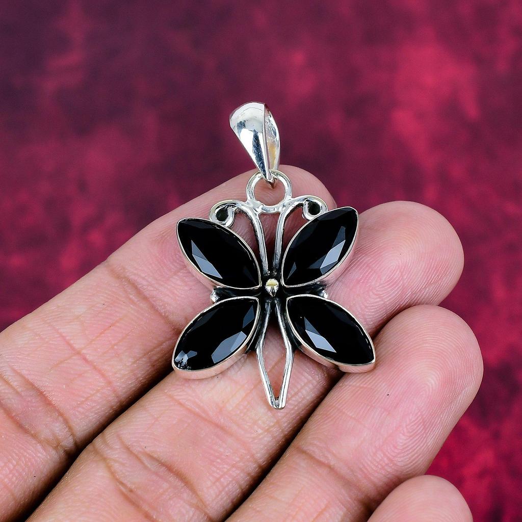 Black Onyx Jewelry, 925 Solid Sterling Silver Pendant Handmade Gemstone Jewelry, Gifts For Wife Brand New Pendant