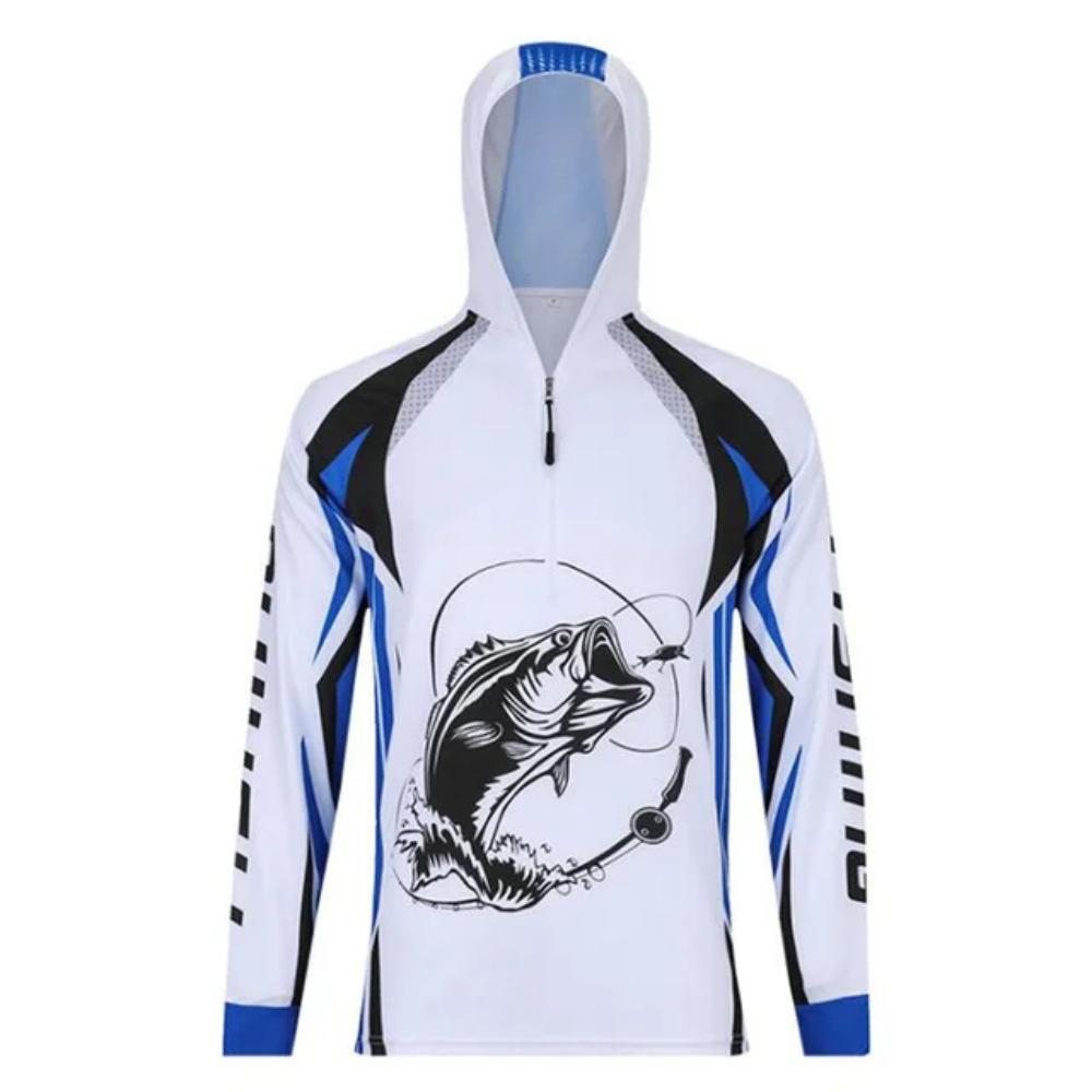 Men's zipper fishing suit, 2024 trendy hooded fishing suit, colorful quick-dry sun-protection fishing shirt