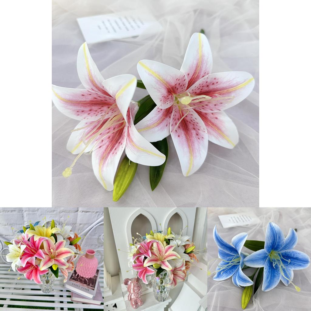 Luxuriöse Lilie 3D-gedruckte künstliche Blumen für Hochzeitsfeiern und Studiogebrauch