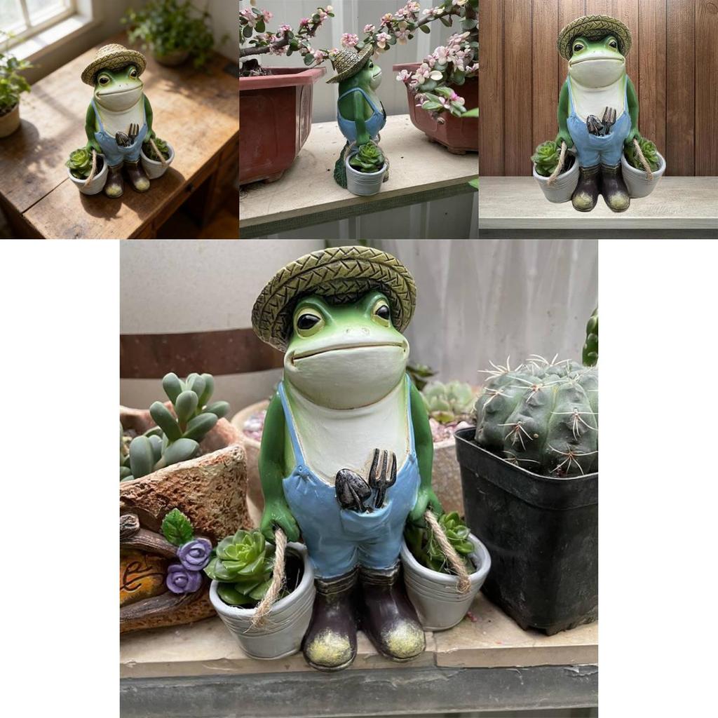 Cute Resin Frog Hanging Decor Miniature Garden Ornament For Office And Home Decor