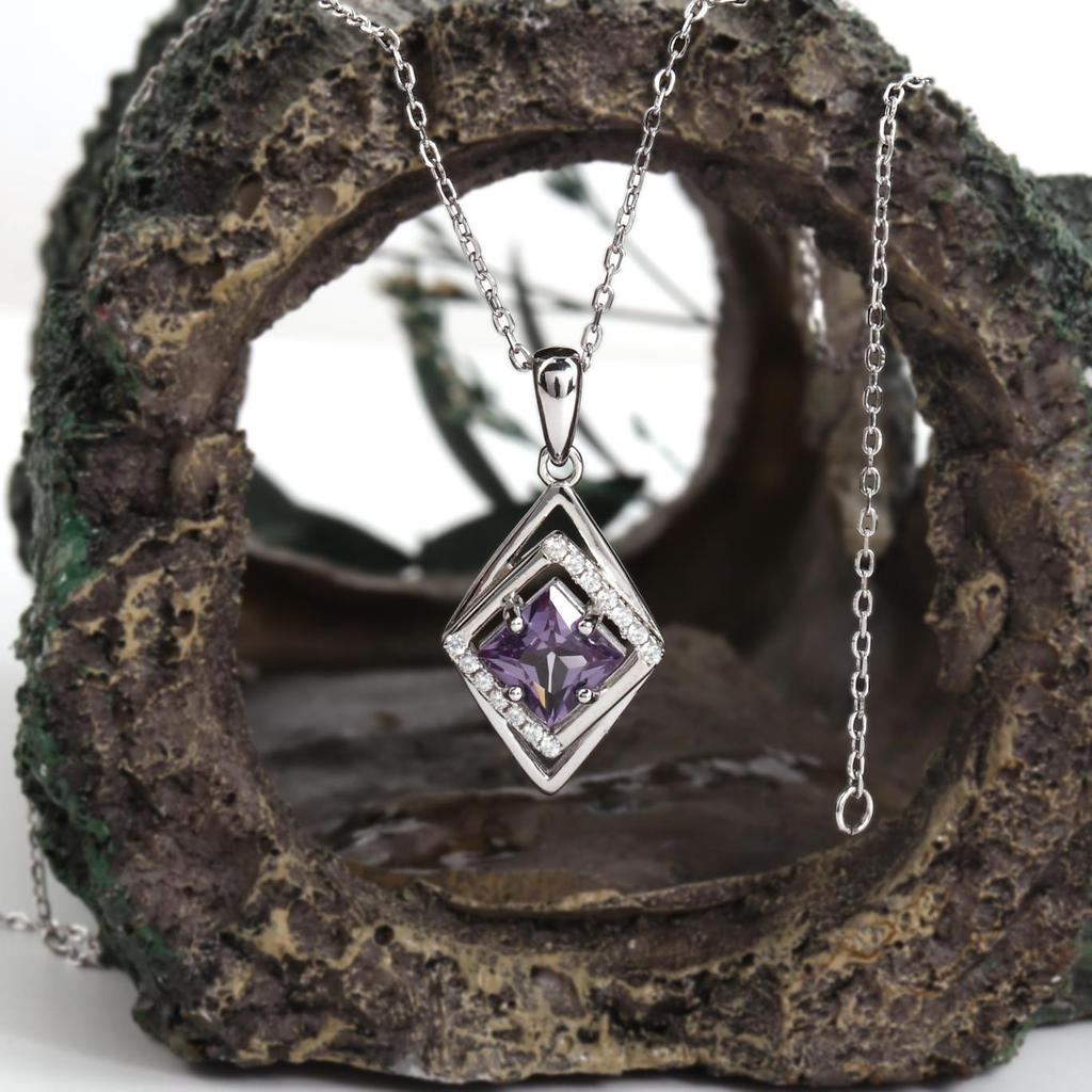 925 Sterling Silver Pendant Necklace Synthetic Color Change Alexander Fine Jewelry for Women and Girls Daily Wear