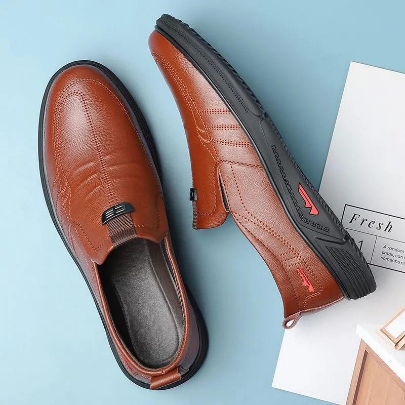 

Hy Woodpecker Men s Shoes Business Casual Leather Shoes 2024 New Spring Work Shoes Men s Dress Leather Shoes Men s True 44 коричневый