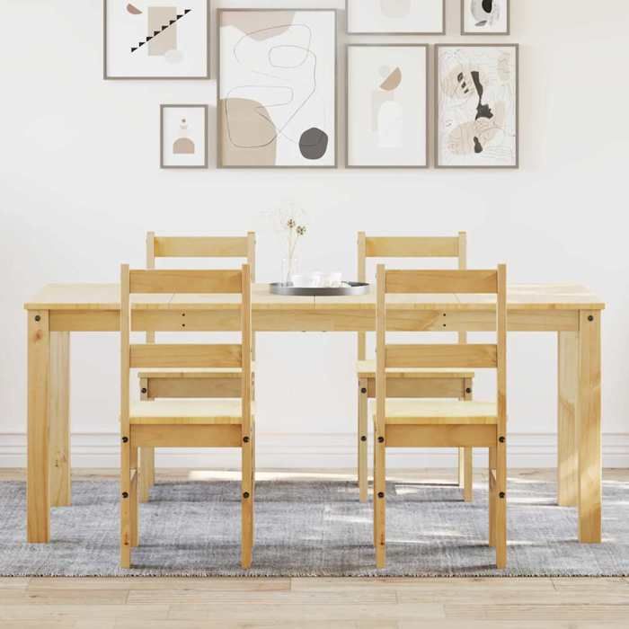 VidaXL Panama 5-piece Dining Set Solid Pine Wood, Dining Table Set, Kitchen Table and Chairs, Set 3345188