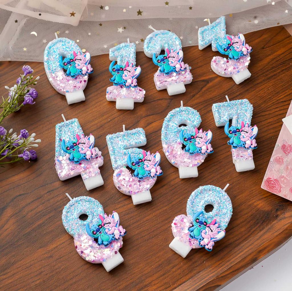 Adorable Cartoon Two-Color Number Birthday Cake Candles for Party Decorations
