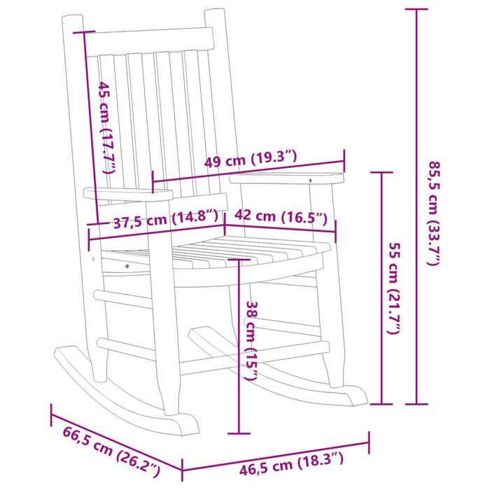 VidaXL Children's Rocking Chairs Set of 2 White Solid Poplar Wood 3281596