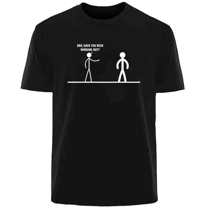 Stick Figure Graphic Print T-shirts Men Clothing Summer Casual Fashion High Street Tops Crew Neck Short Sleeve Cotton Tees