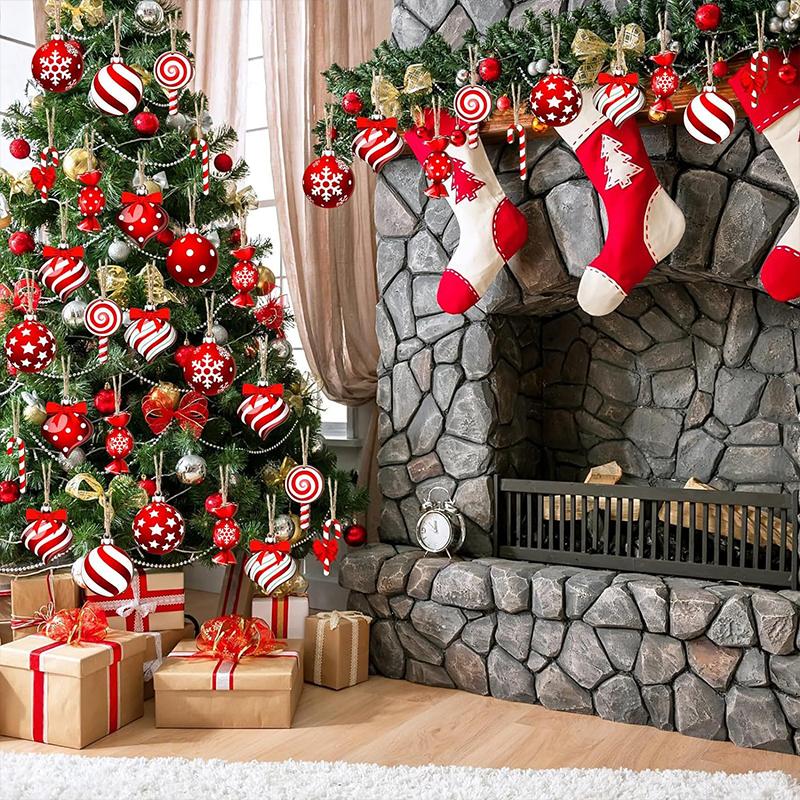 1 Set Mint Christmas Tree Decorations Vibrant Mint Christmas Party Supplies