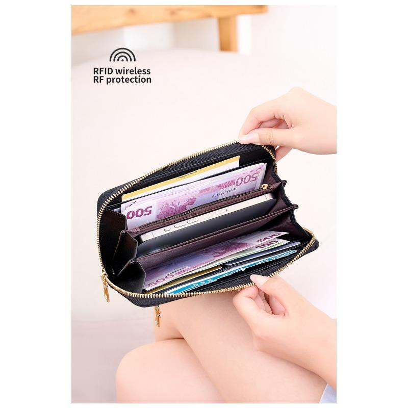New Woven Pattern Women's Wallet Retro Large-capacity Clutch Bag Multi-compartment Passbook Long Wallet