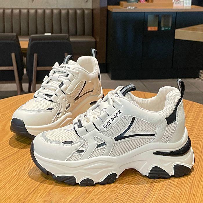 Inner heightening dad shoes women's tide 2025 new autumn mesh breathable versatile casual sports shoes