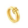 Geometric Double Circle Ring For Women Minimalist Retro Jewelry Light Luxury Design