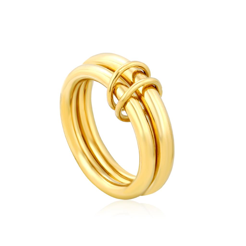 Geometric Double Circle Ring For Women Minimalist Retro Jewelry Light Luxury Design