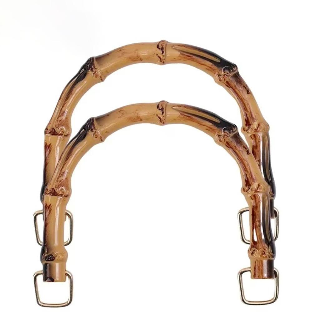 DIY Gebogener Bambus Handtaschengriff Kunststoff Retro Taschengiff Handhebel Verbinderschnalle Taschenteile & Zubehör