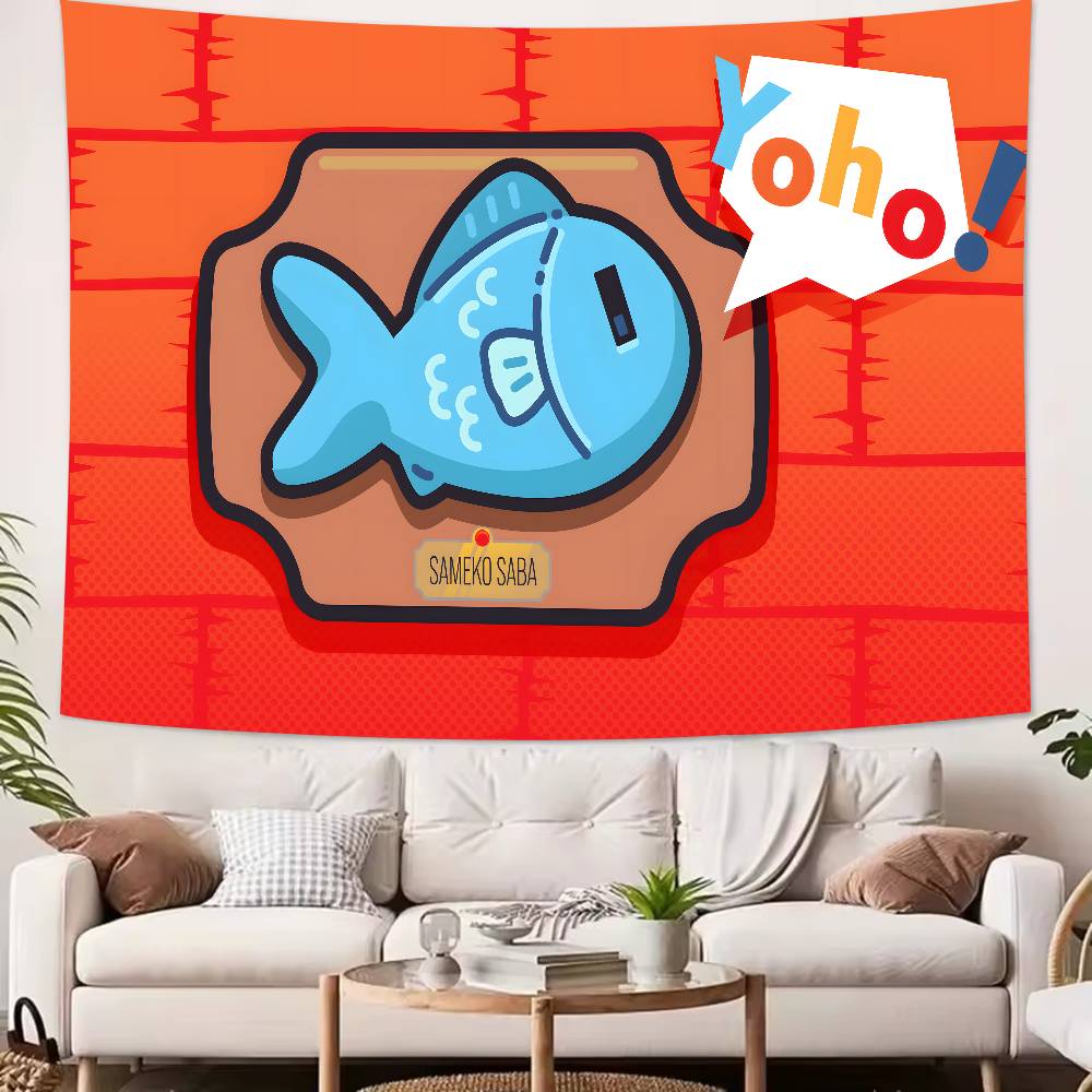 Virtual Artists Kawaii Hot Sameko Saba Tapestry Popular Room Decoration Wall Tapestry Art Room Home Decor Wall Art Decor