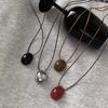 Drawable Black Rope Women Necklace Adjustable Pendant Necklaces New Sweater Chain  Women