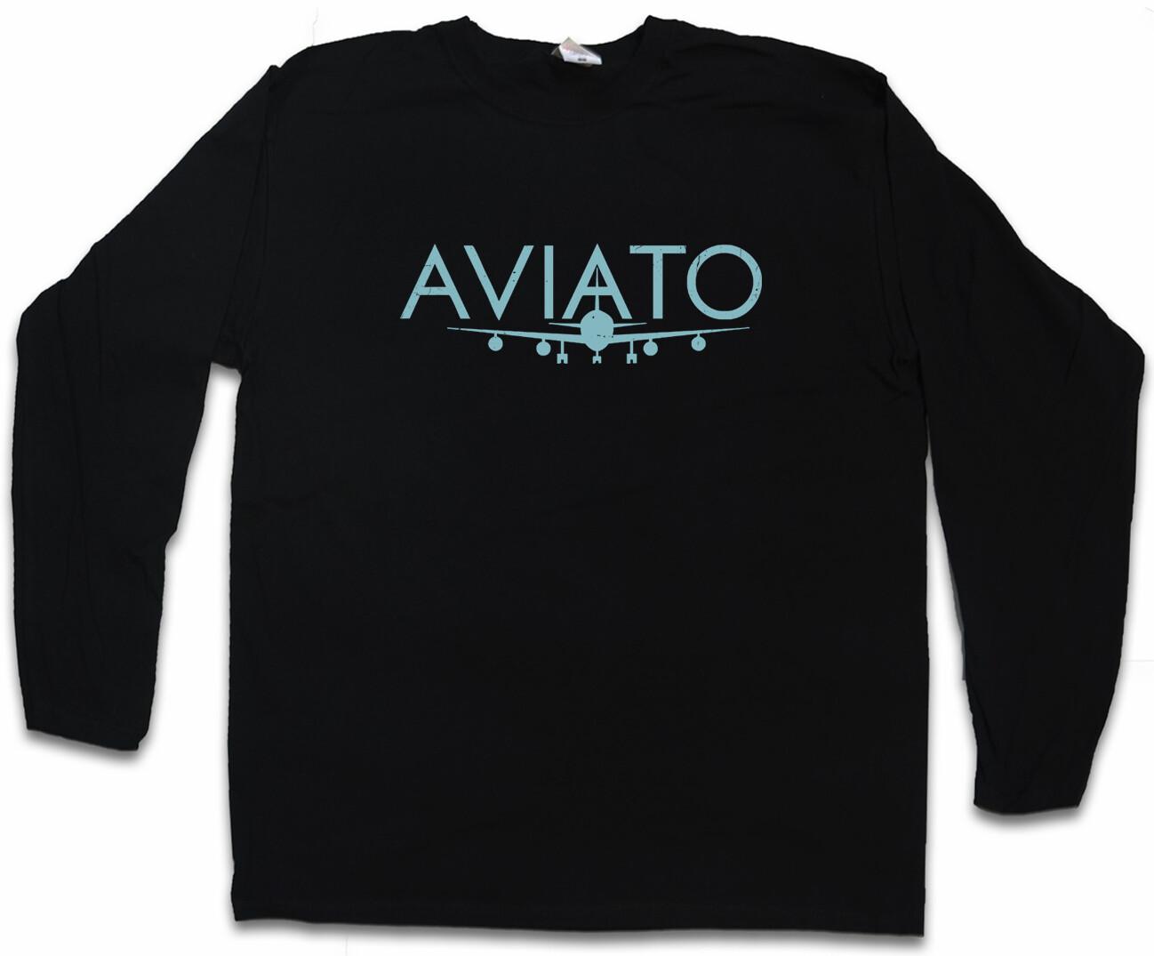 AVIATO LANGARM T-SHIRT Silicon Valley Company Logo Sign Airplane Badge- XXXL