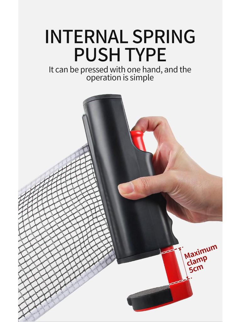 Portable Retractable Table Tennis Net and Stand for Rackets and Tables
