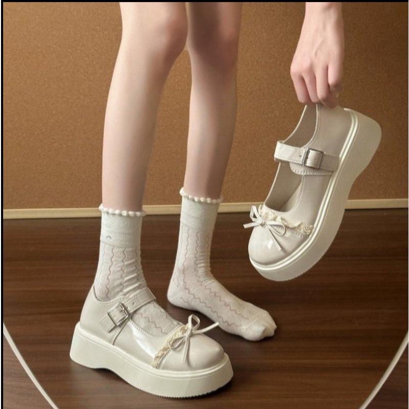 Fashion 2025Elegant Women Lolita Shoes Height Increasing  Jane Shoes Spring French Style Thick Bottomed Stilettos Platform Shoes Women