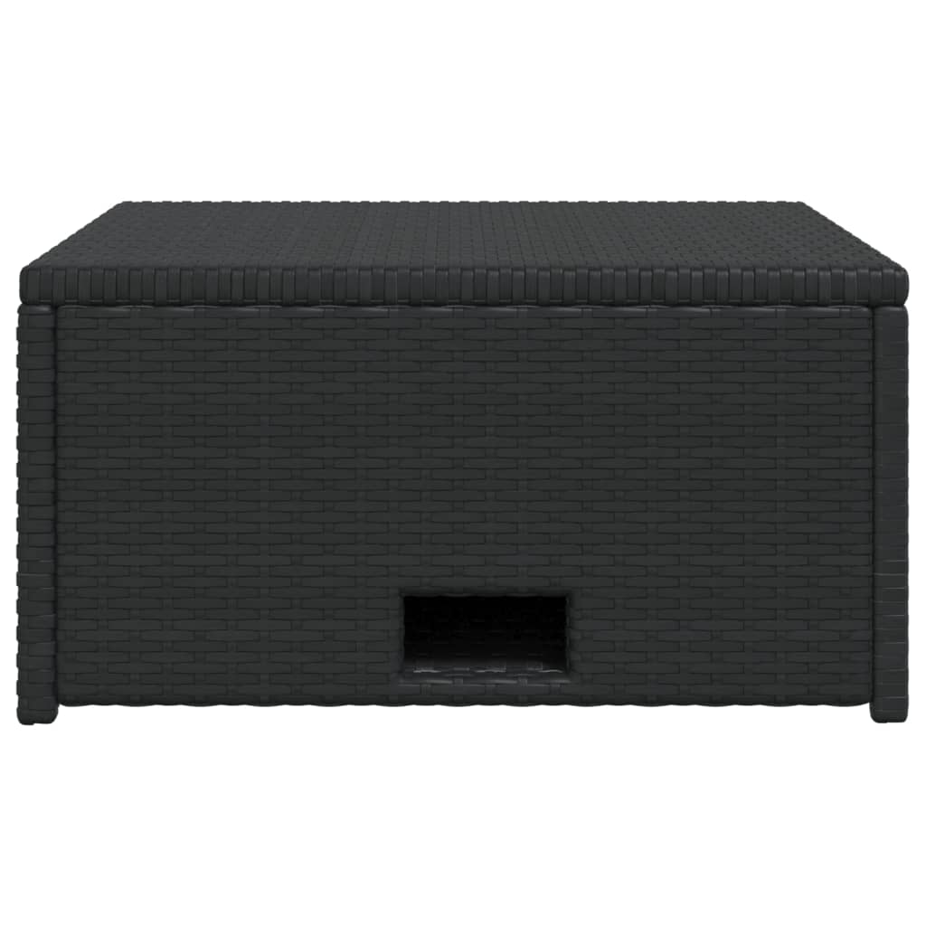 4 piece garden lounge set with cushions poly rattan black