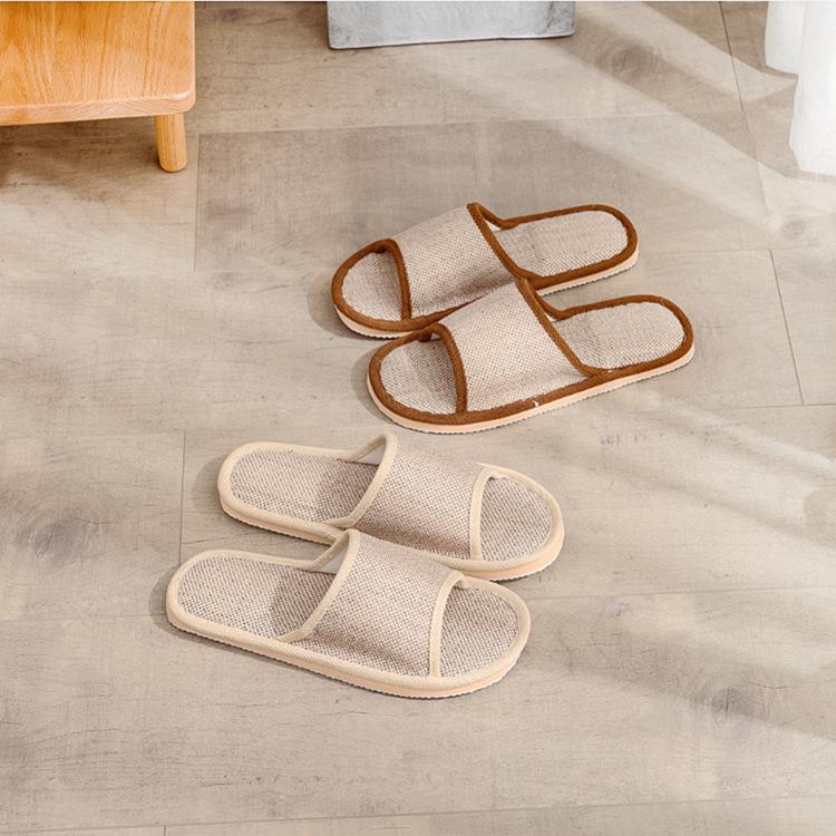 Cotton Linen Indoor Slippers with EVA Foam Sole - Comfortable, Lightweight, Four Seasons Wear