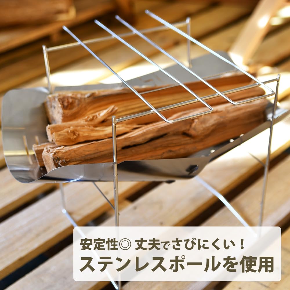 OBEST Solo Grill Bonfire Stand Solo Bonfire Stand Bonfire Grill Stainless Steel Foldable 304 Canvas Case