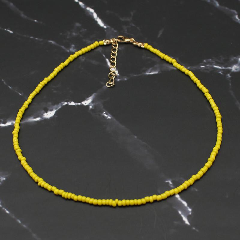 Bohemia Handmade Rainbow Seed Beads Simple Choker Necklace Women's Fashion Wild Sweet Colorful Collar Jewelry Gift