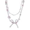 Crystal Star Bow Necklace: Stylish Summer Beaded Clavicle Chain