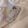 Korean Flower Rabbit Suitable for Iphone13 Apple 14 Mobile Phone Case 11 Cute Girl 15pro Max Bracket 16 Transparent