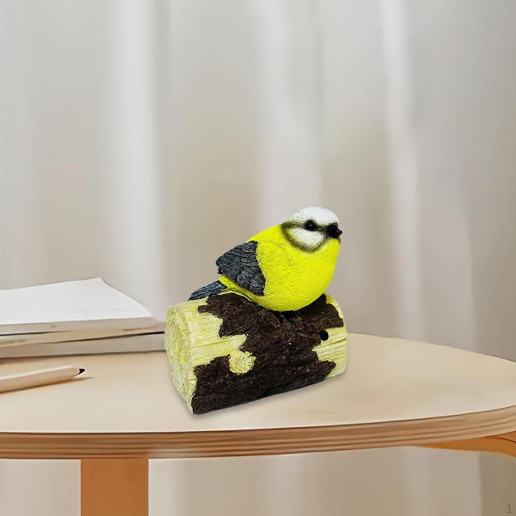 Figurine Bird Statue, Miniature Animal Sculpture LED Ornament Figure for Bonsai Fairy