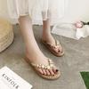Slippers Female Casual Summer Sandal Slippers Flip-flops Flat Bottom Rhinestone Clip Toe Slippers Female Shoes Elegant Women's Shoes