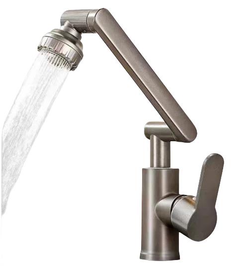 

Bathroom sink faucet 1080 degree rotating hot and cold water splash-proof basin alloy mixing faucet single handle sink faucet