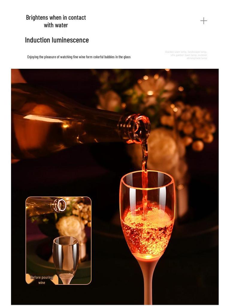 Food-Grade LED Light-Up Champagne Glass - Novel Atmosphere Wedding Banquet Wine Cup
