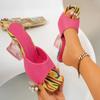 Fashion Slippers Women 2025 Summer New Plus Size Shoes Female Modern Woman Slippers Fashion Dress Square Toe High Heels Women's Sandals