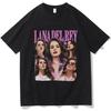 Sängerin Lana Del Rey Damen T-Shirt Retro Hip Hop Mode T-Shirt Unisex Damen Yk Kurzarm T-Shirt Sommer Freizeit T-Shirt Top